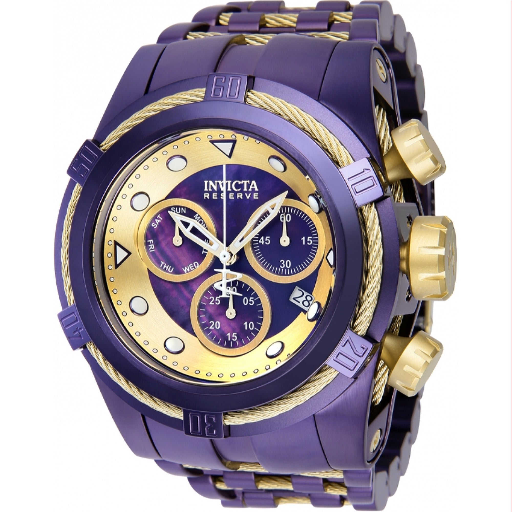 Invicta Quartz Reserve Bolt Zeus Purple Dial Men's Watch 38748