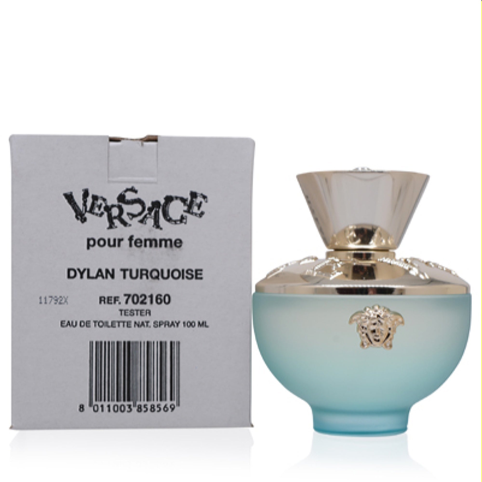 Versace Women's Dylan Blue Turquoise Versace Edt Spray No Cap Tester 3.4 Oz (100 Ml) 8011003858576