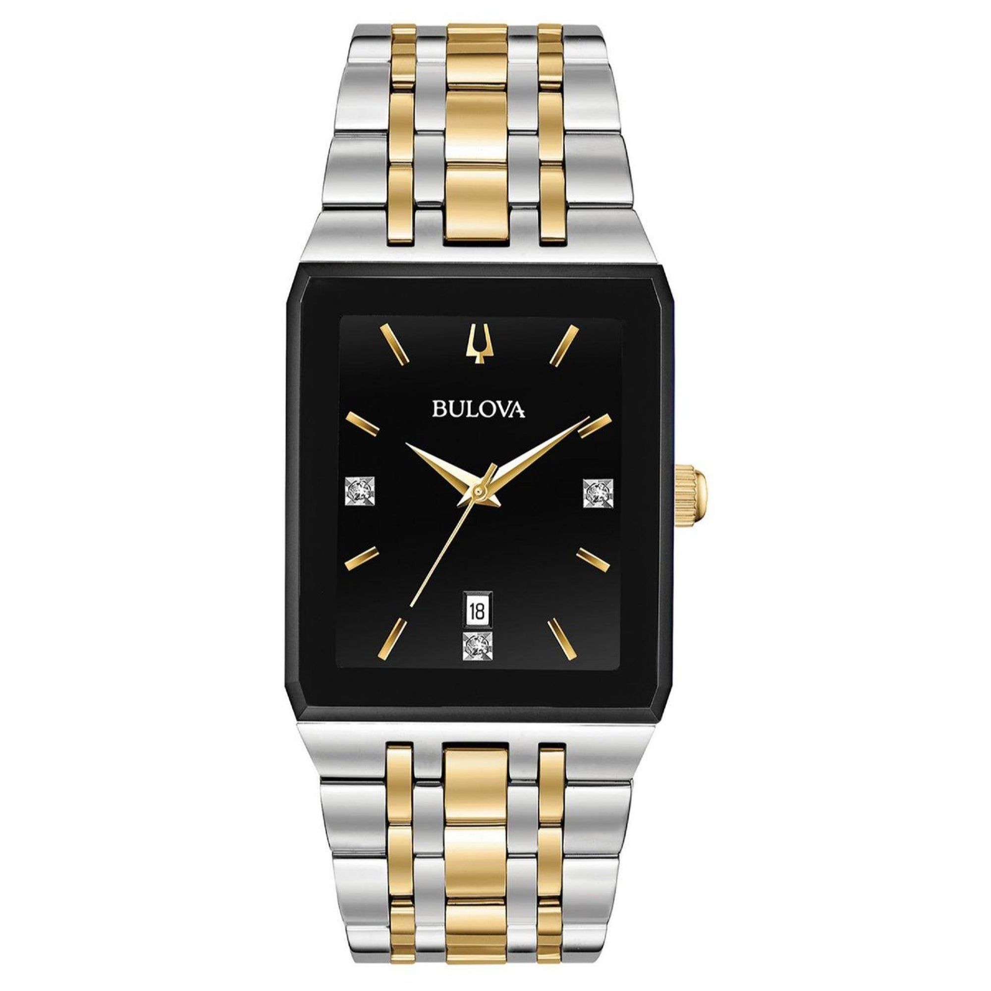 Bulova Quartz Diamond Black Dial Men's Watch 98D153