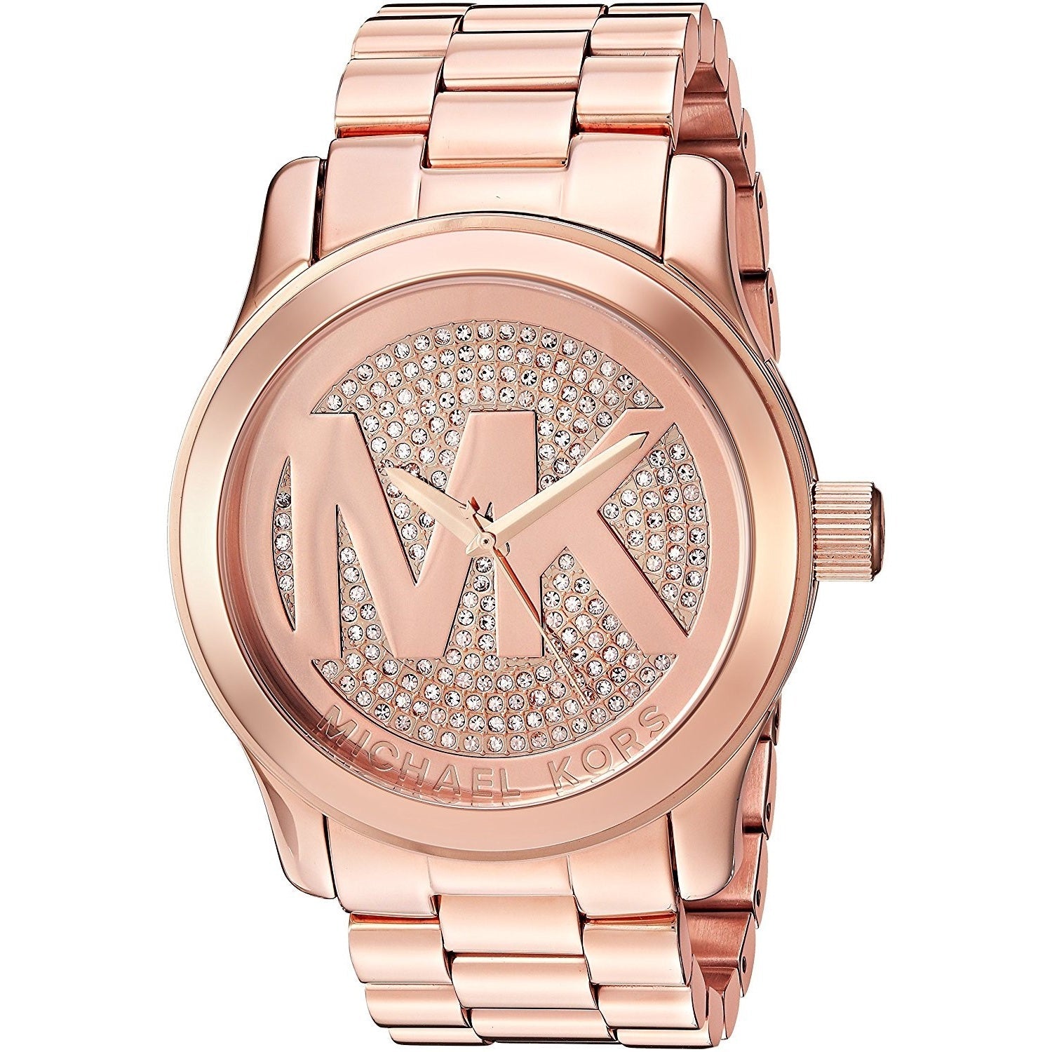 Michael Kors Runway Quartz MK Logo Crystal Rose-Tone Dial Women's Watch MK5661