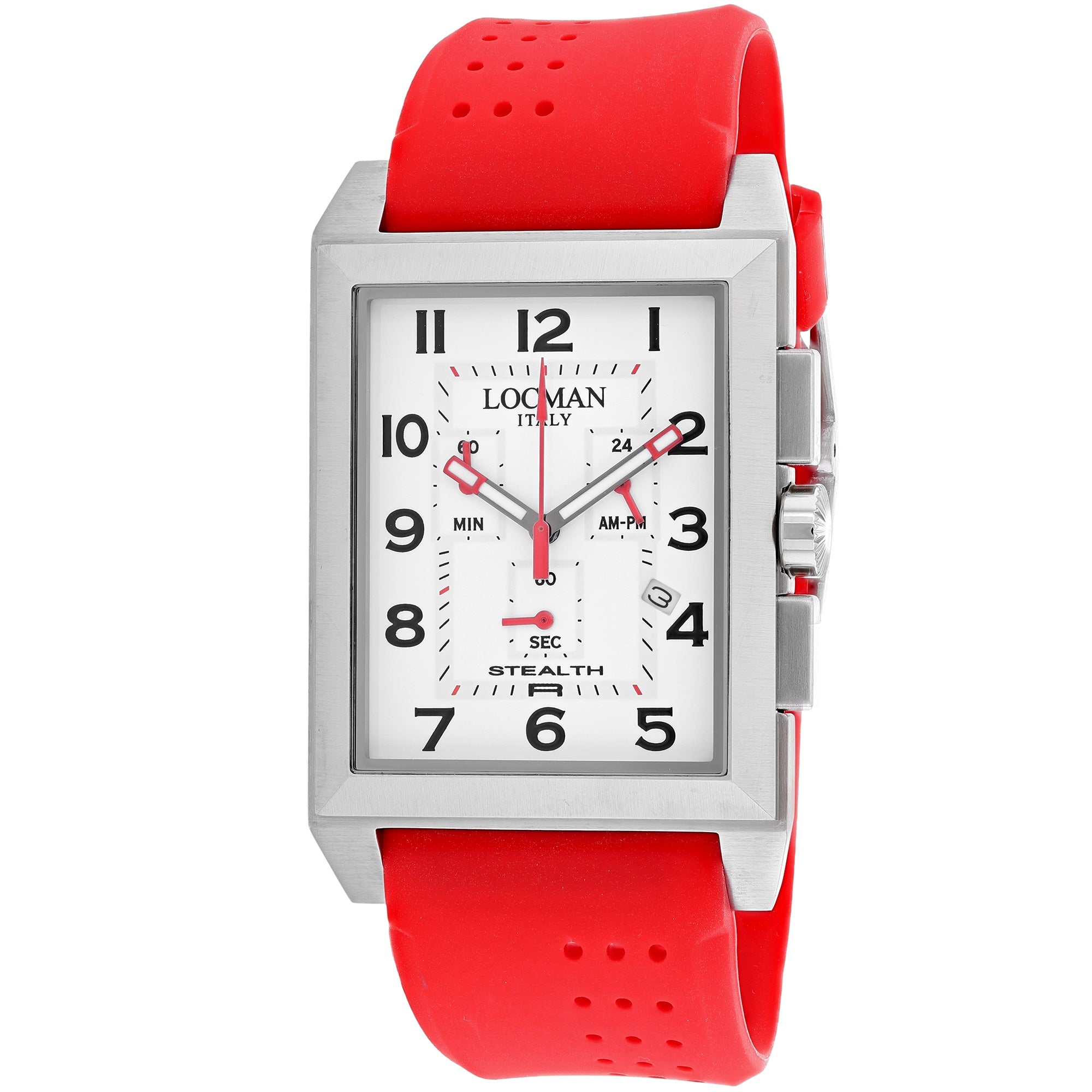 Locman Quartz Stealth White Dial Men's Watch 242WH2BK-RD
