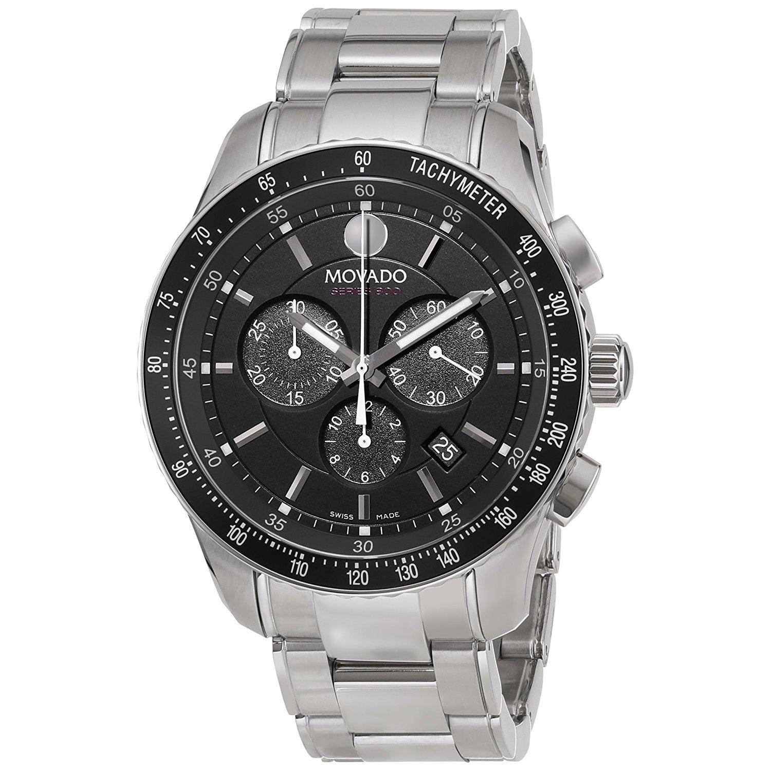 Movado 800 Performance Quartz Chronograph Black Dial Men's Watch 2600094