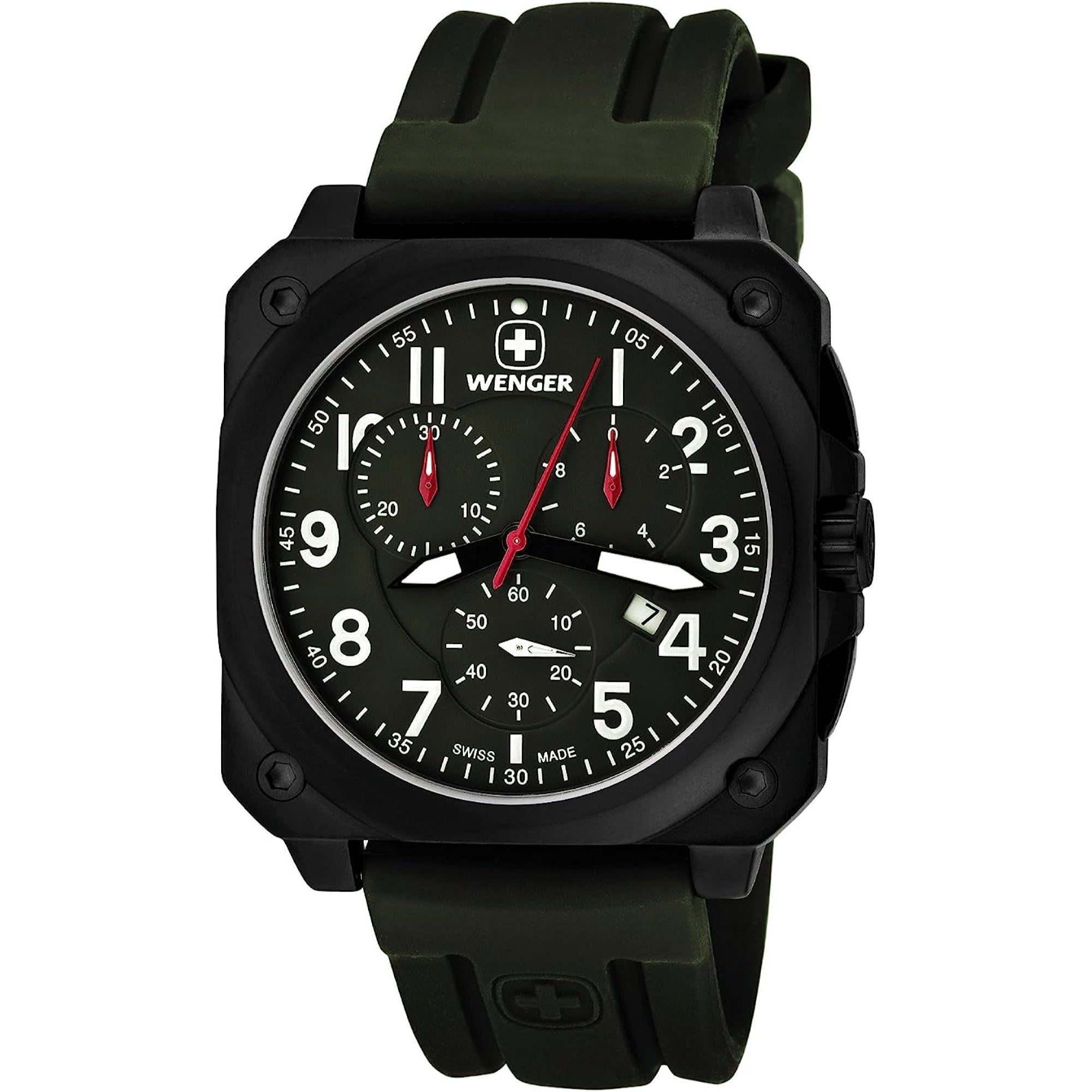 Wenger Quartz Cockpit Green Dial Men's Watch 77011