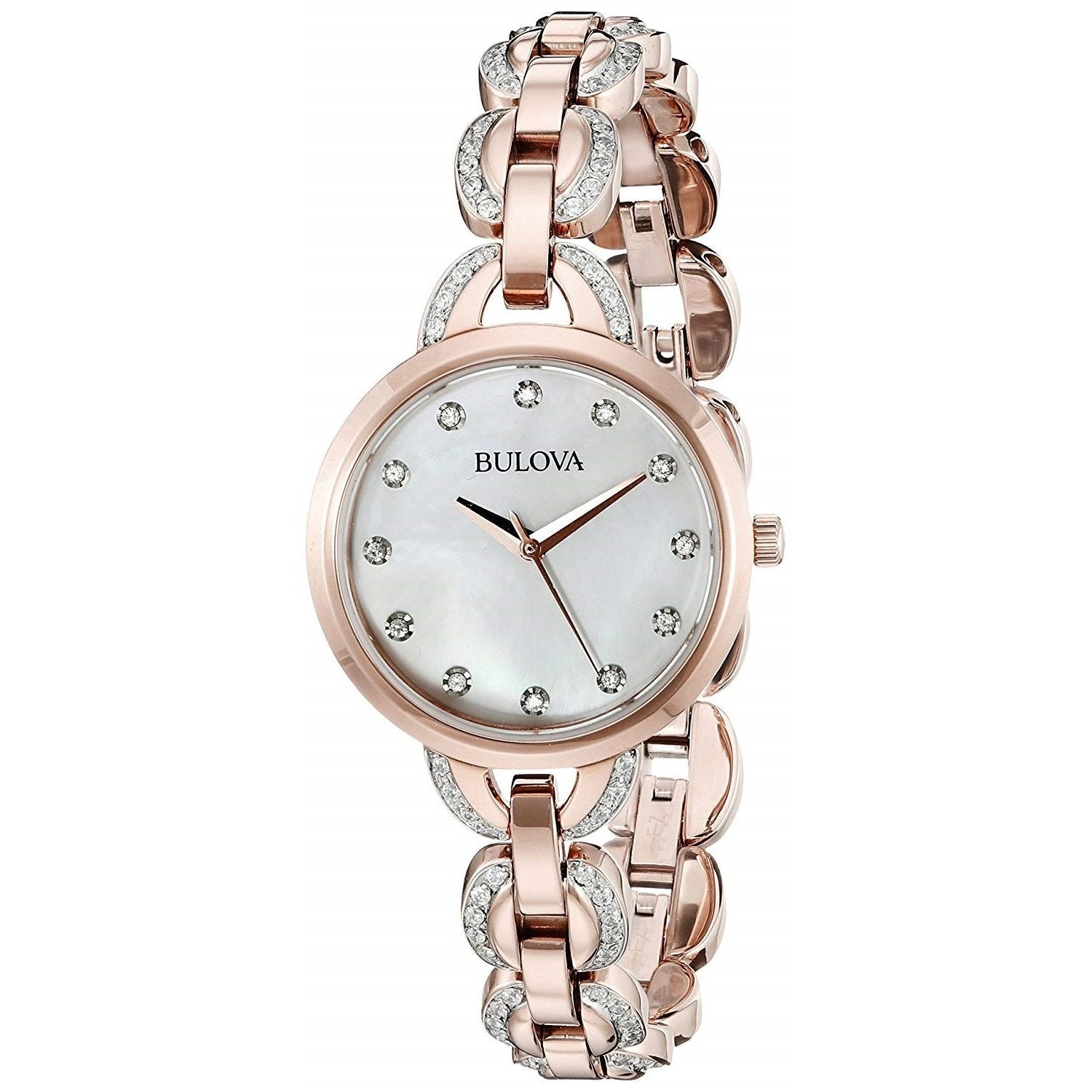 Bulova Quartz Crystal Mother of Pearl Dial Women's Watch 98L207