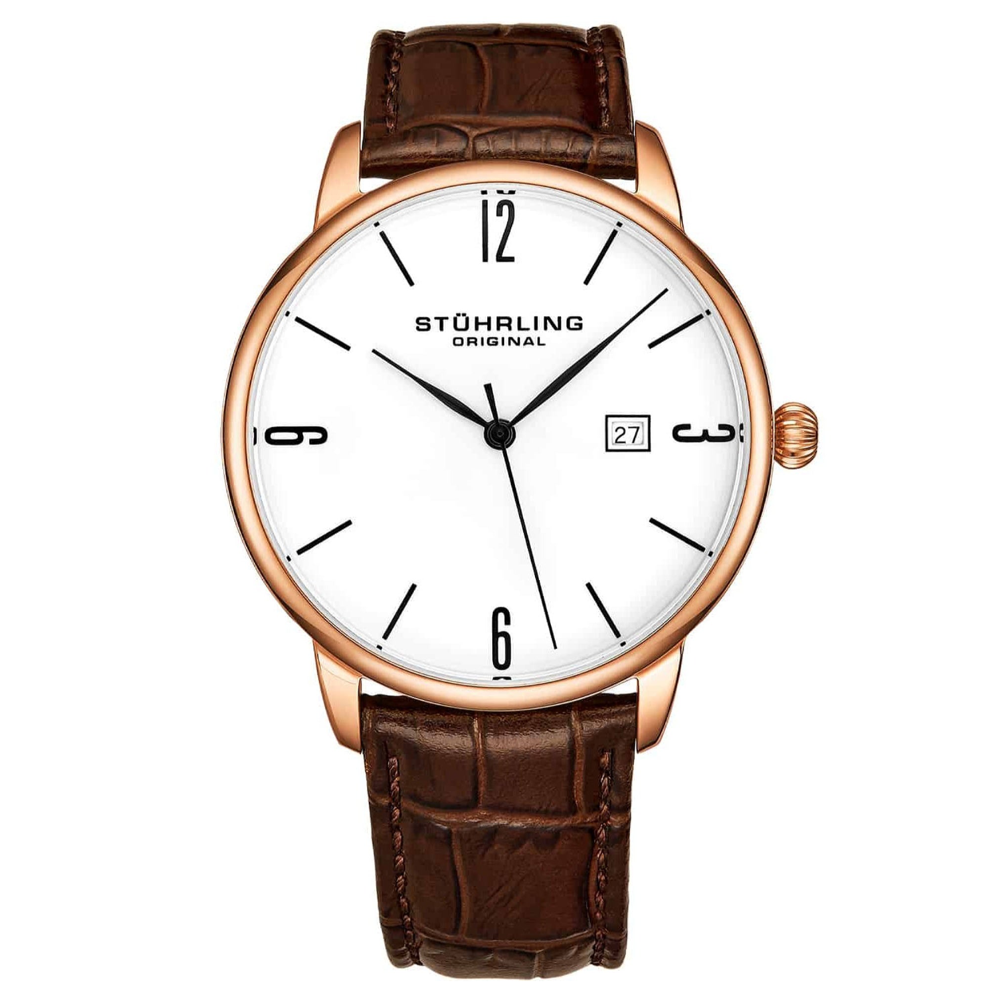 Stuhrling Quartz Ascot White Dial Men's Watch 997L.04