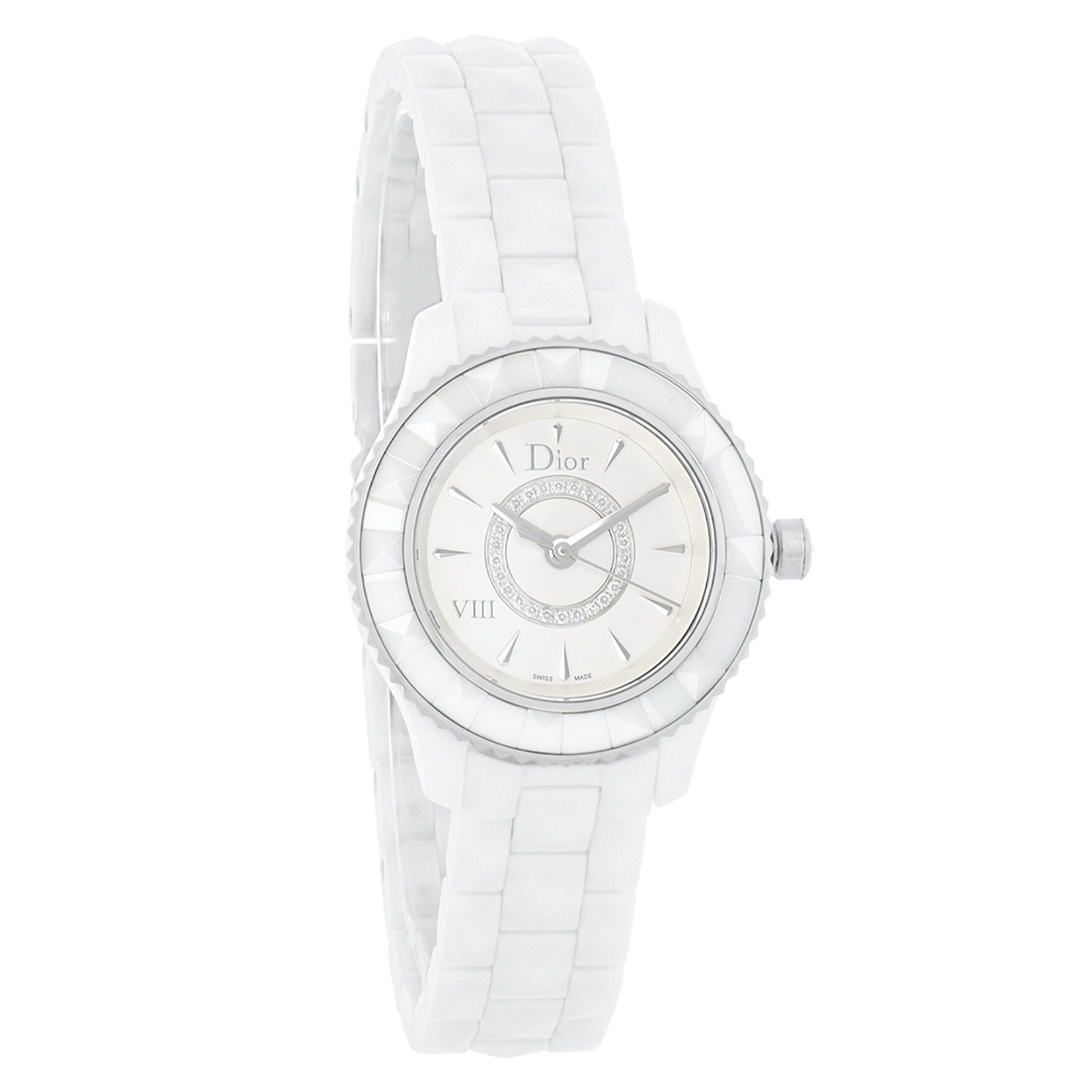 Christian Dior Dior VIII Quartz Silver-Tone with set of Diamonds Dial Women's Watch CD1221E2C001