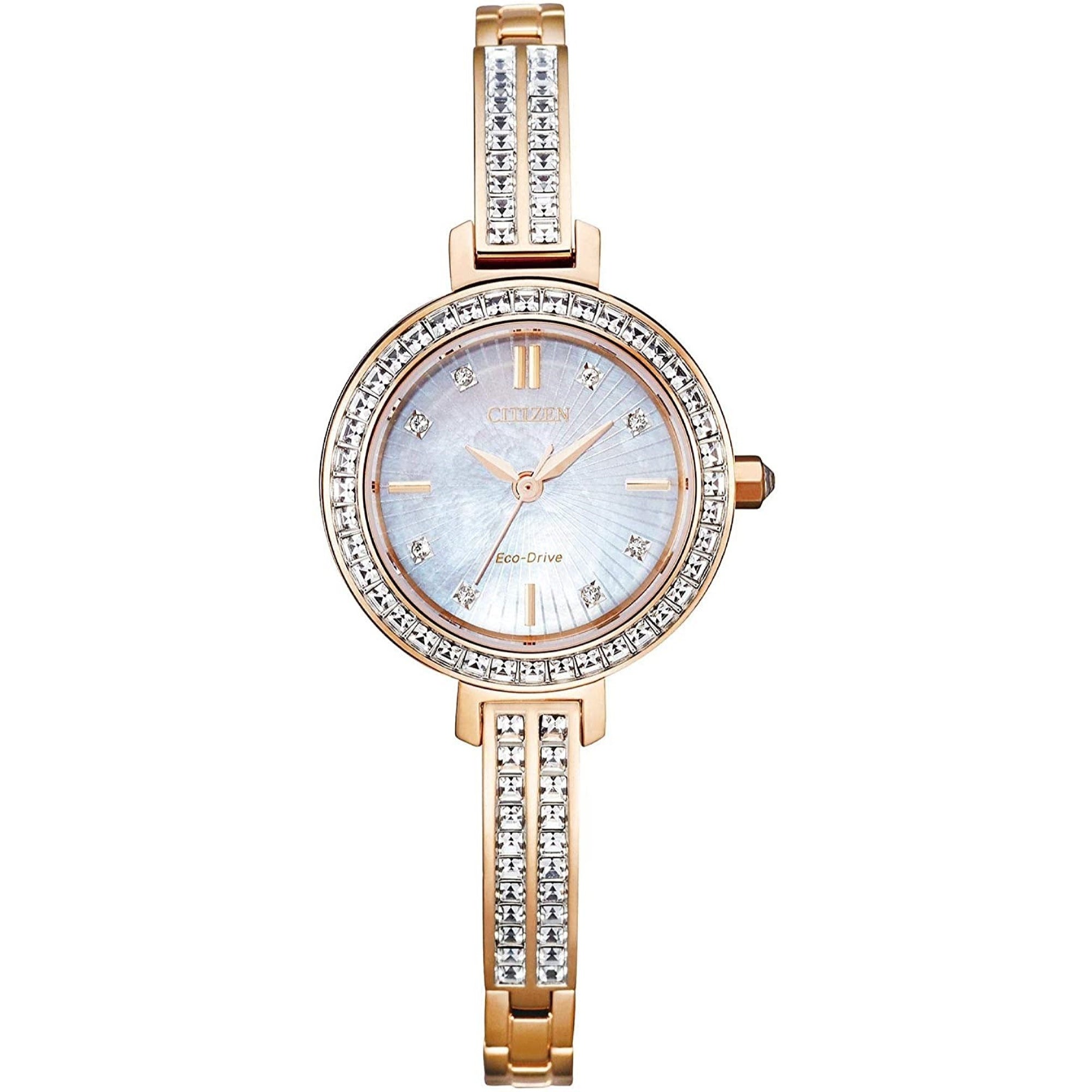 Citizen Eco-drive Crystal Mother of Pearl Dial Women's Watch EM0863-53D