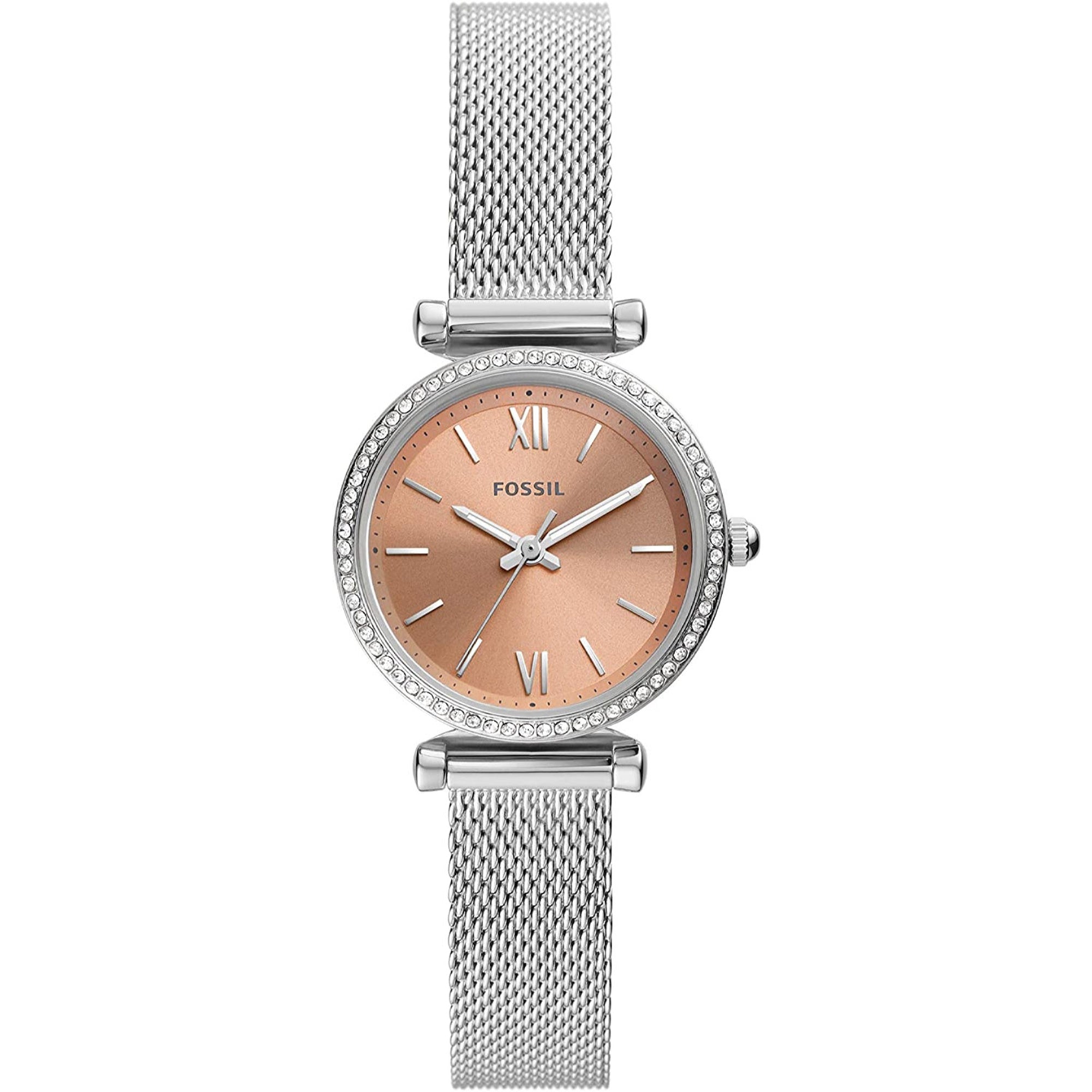 Fossil Quartz Carlie Mini Pink Dial Women's Watch ES5088