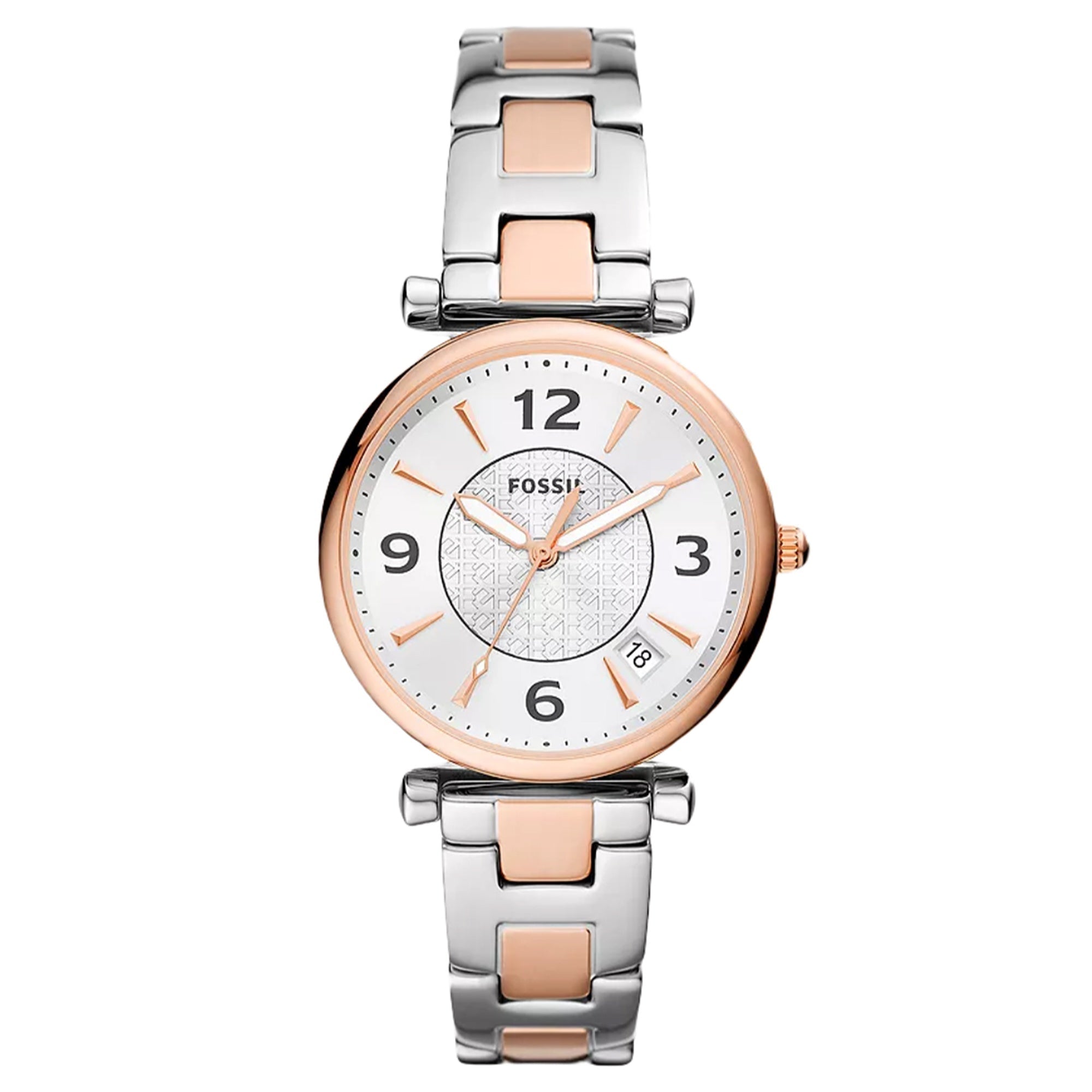 Fossil Quartz Carlie Silver Dial Women's Watch ES5156