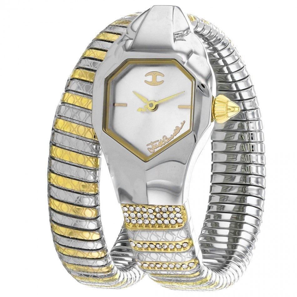 Just Cavalli Glam Snake Quartz Silver Dial Women's Watch JC1L113M0045