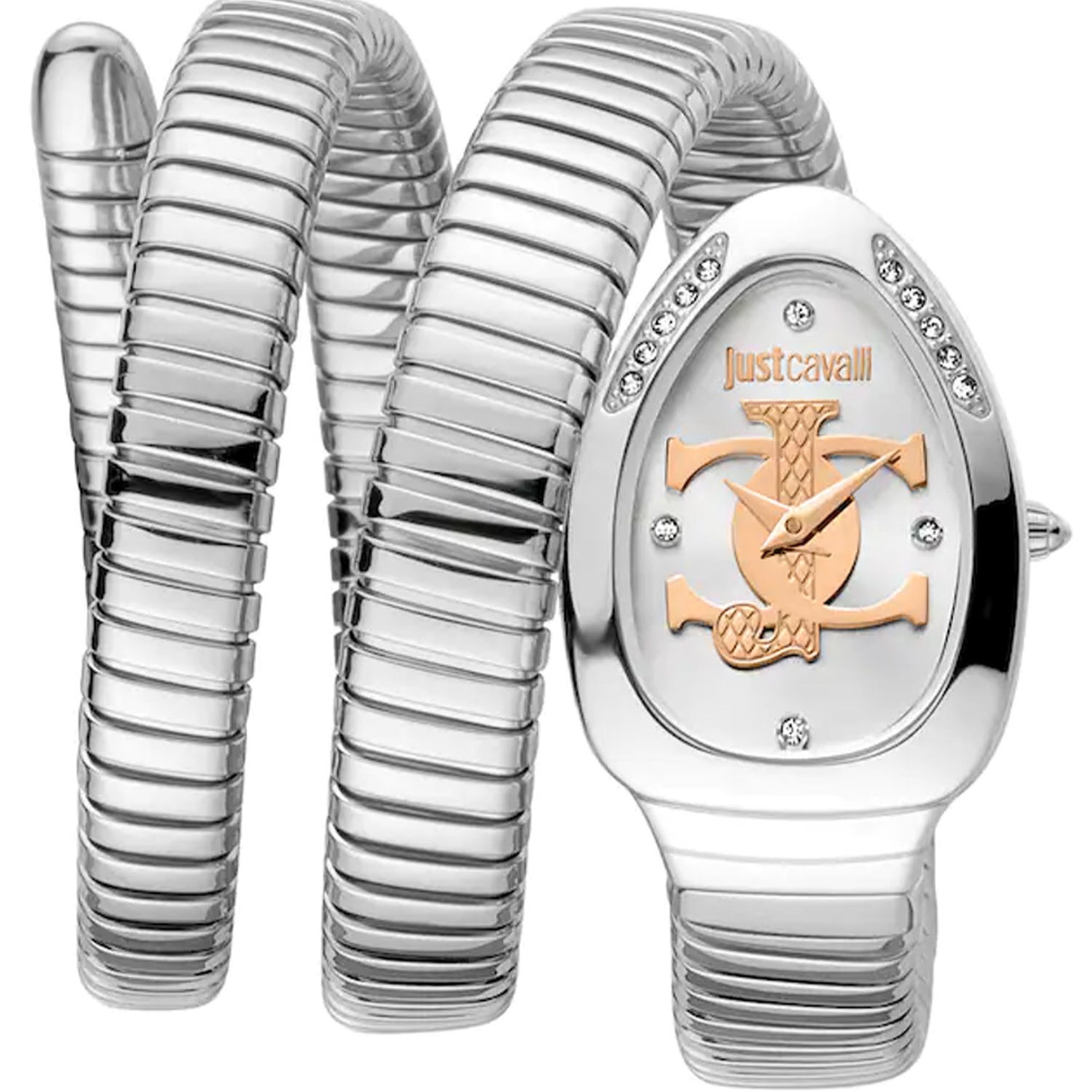 Just Cavalli Quartz Snake Silver Dial Women's Watch JC1L228M0015
