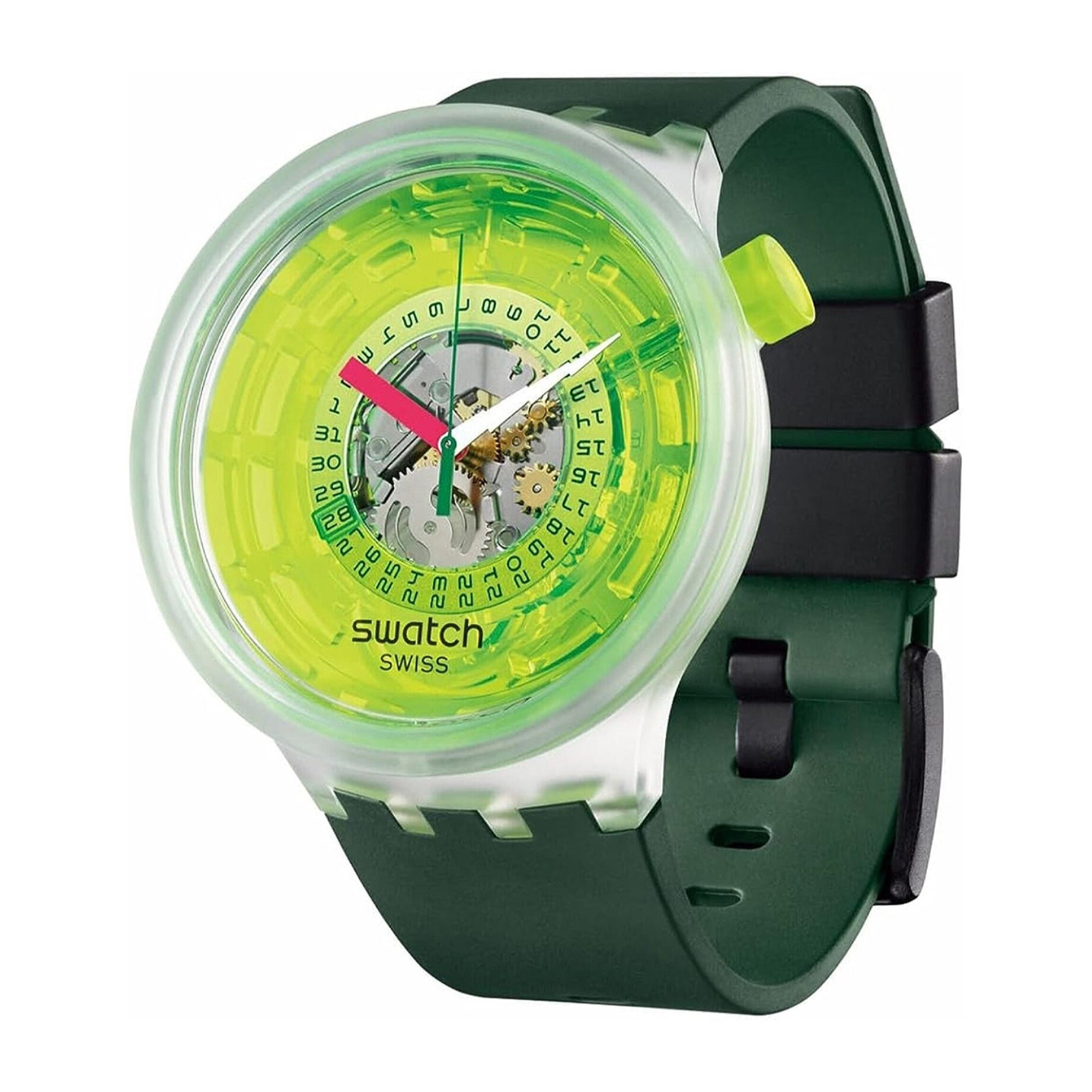 Swatch Quartz Neon White Dial Men's Watch SB05K400