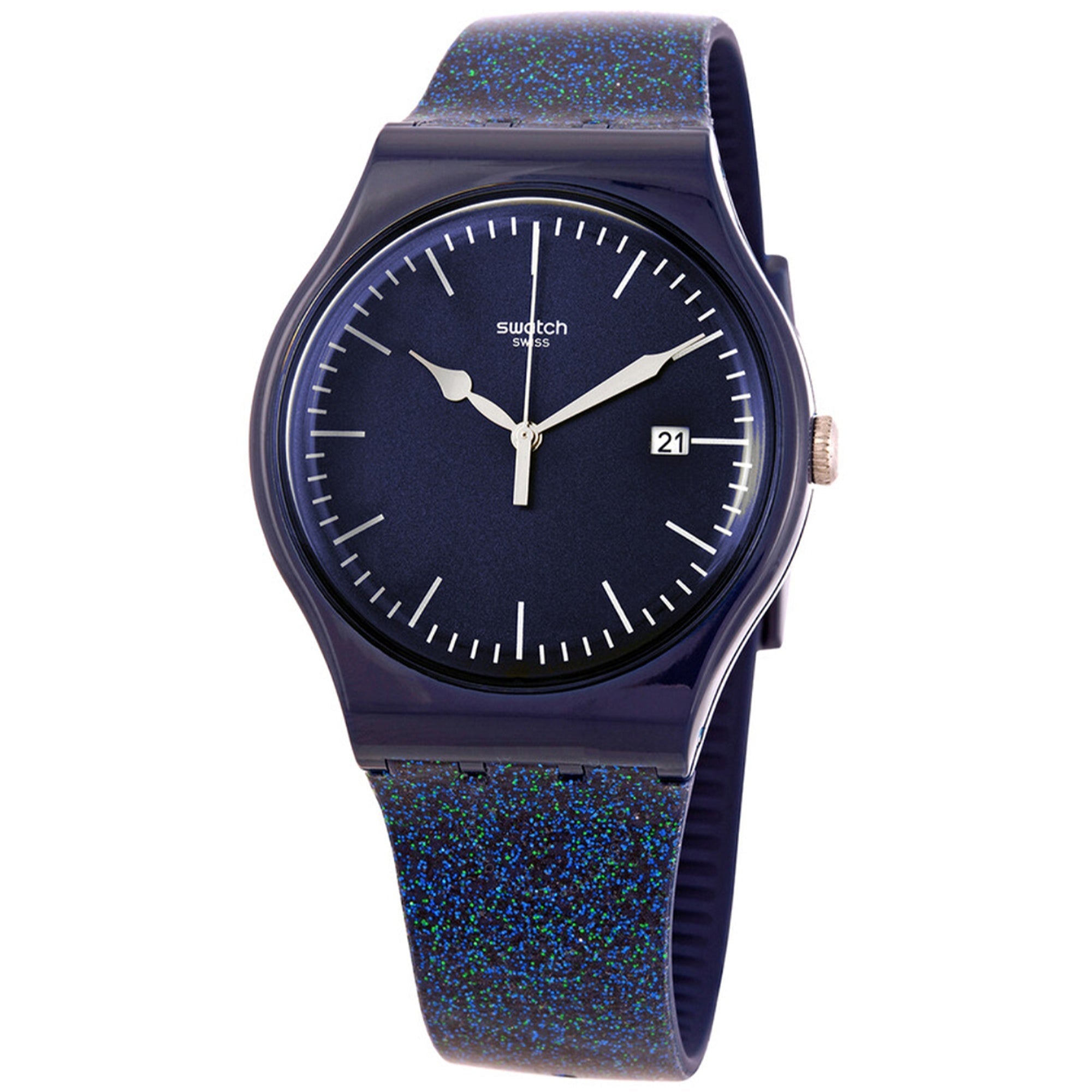 Swatch Quartz Glitter Space Blue Dial Men's Watch SUON401