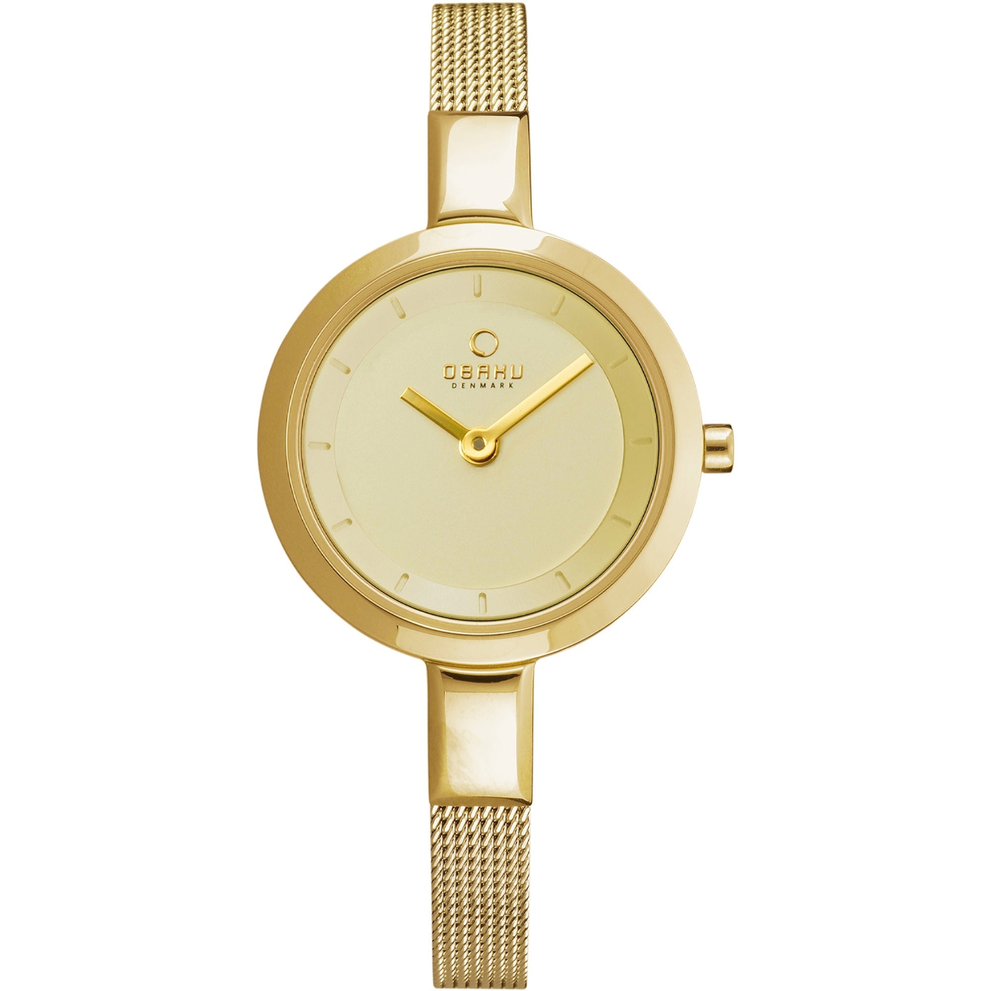 Obaku Quartz Denmark Gold Dial Women's Watch V129LXGGMG