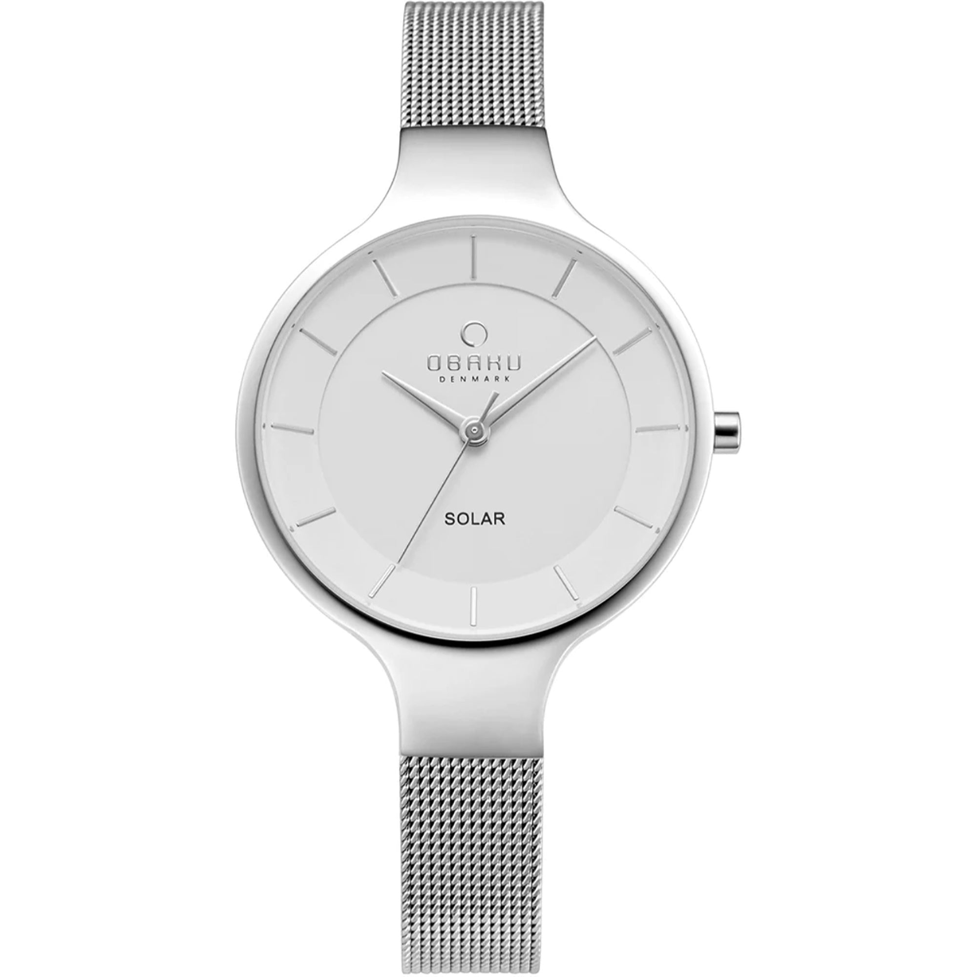 Obaku Quartz Solar Silver Dial Women's Watch V221LRCWMC
