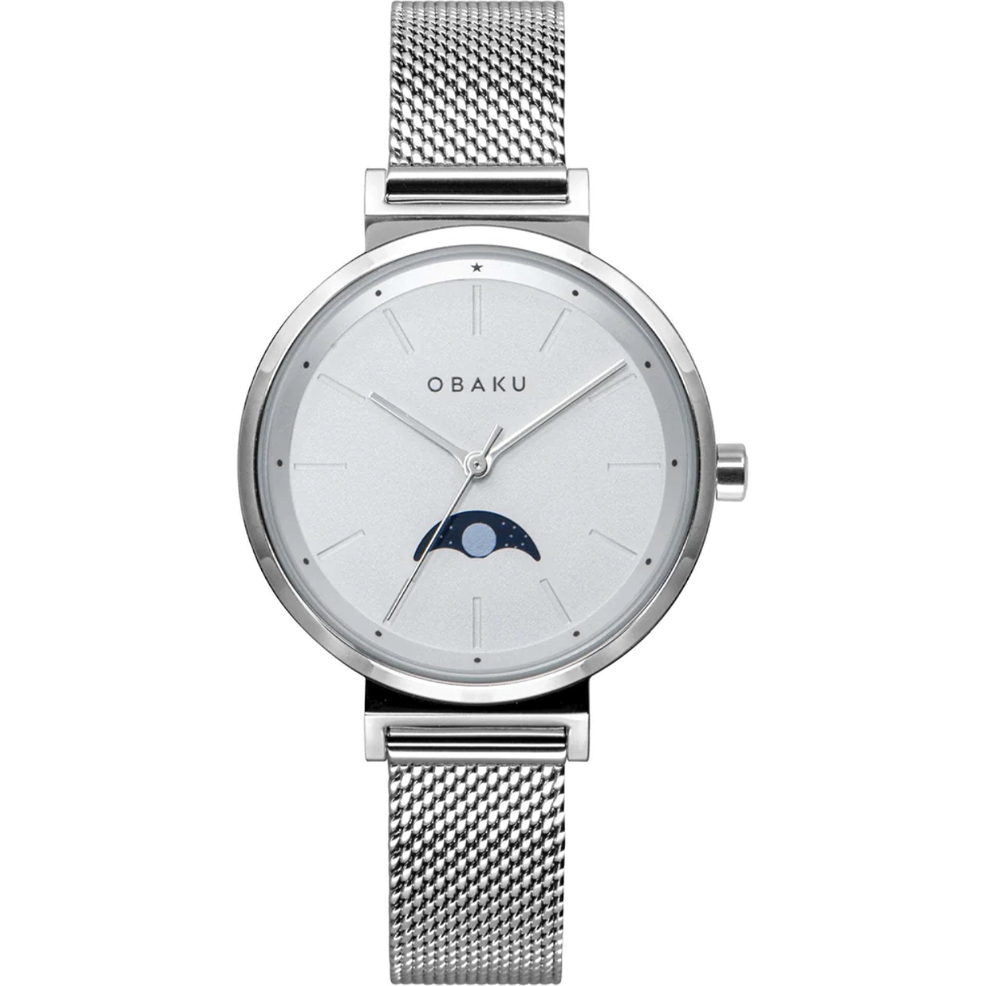 Obaku Quartz Maane Silver Dial Women's Watch V243LMCIMC