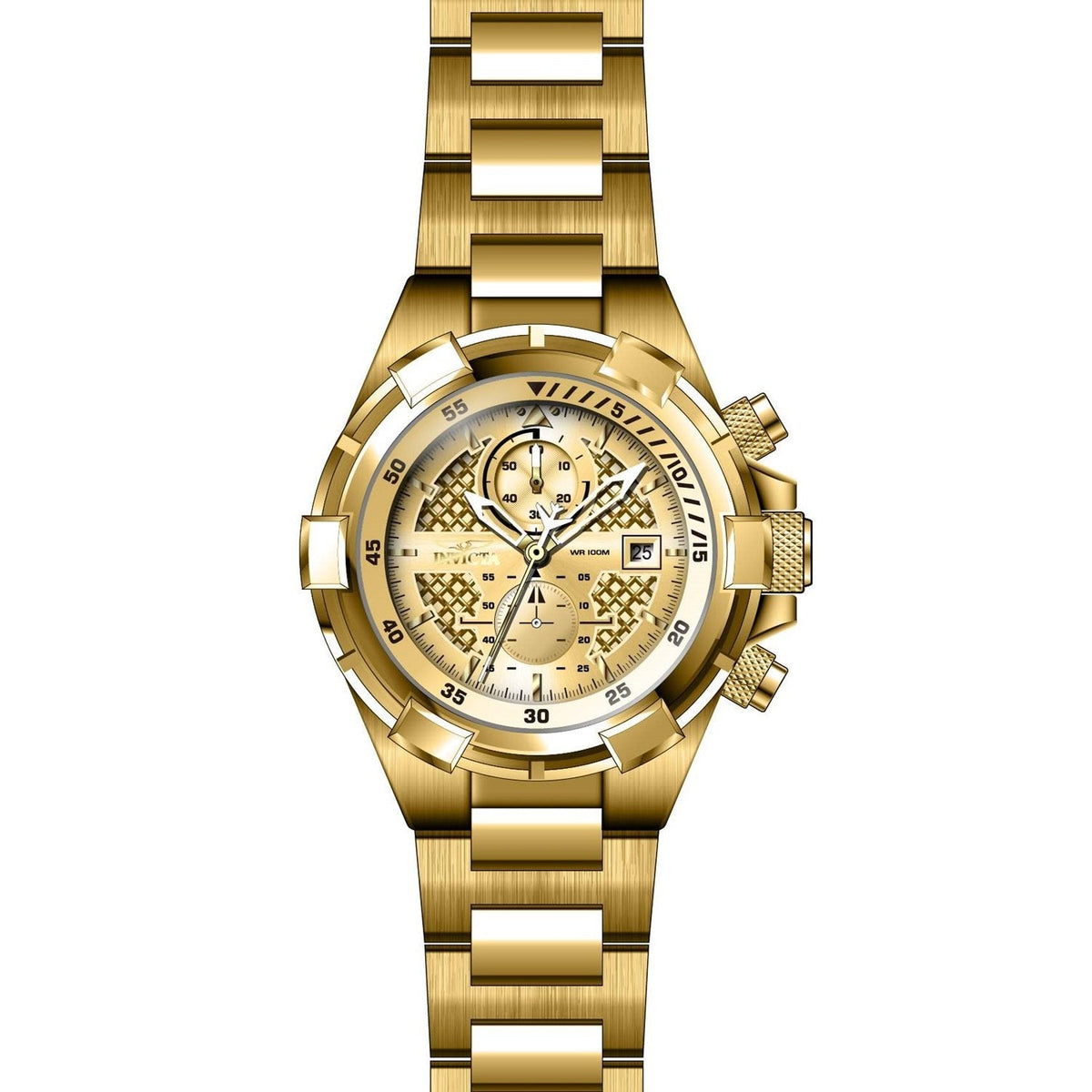 Invicta Quartz Aviator Gold Dial Men's Watch 28122