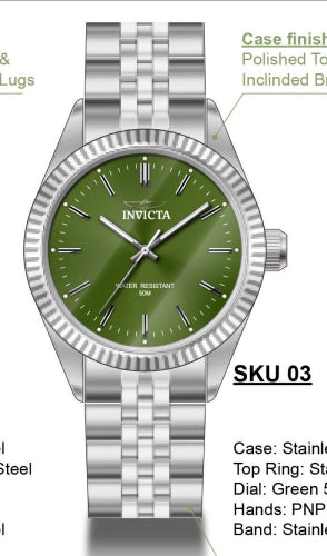 Invicta Quartz Specialty Green Dial Men's Watch 49313