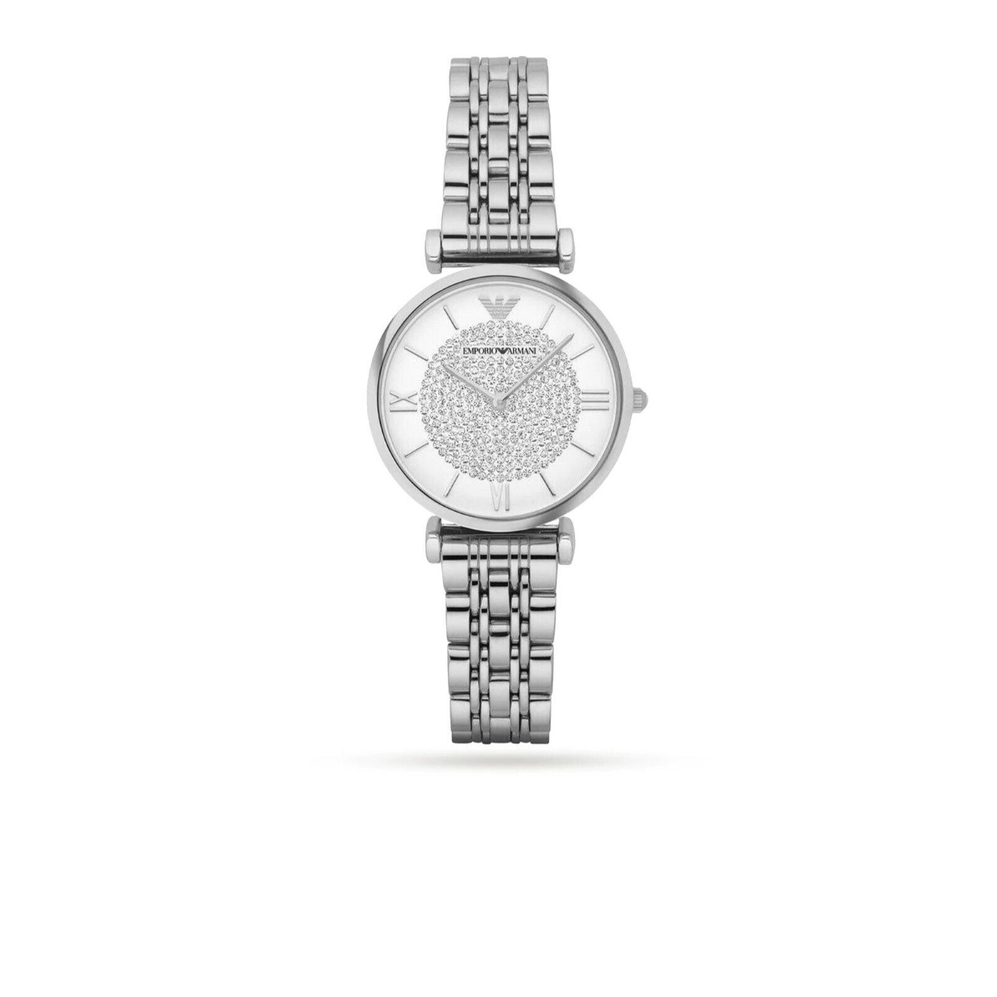Emporio Armani Retro Quartz Crystal Silver Dial Women's Watch AR1925