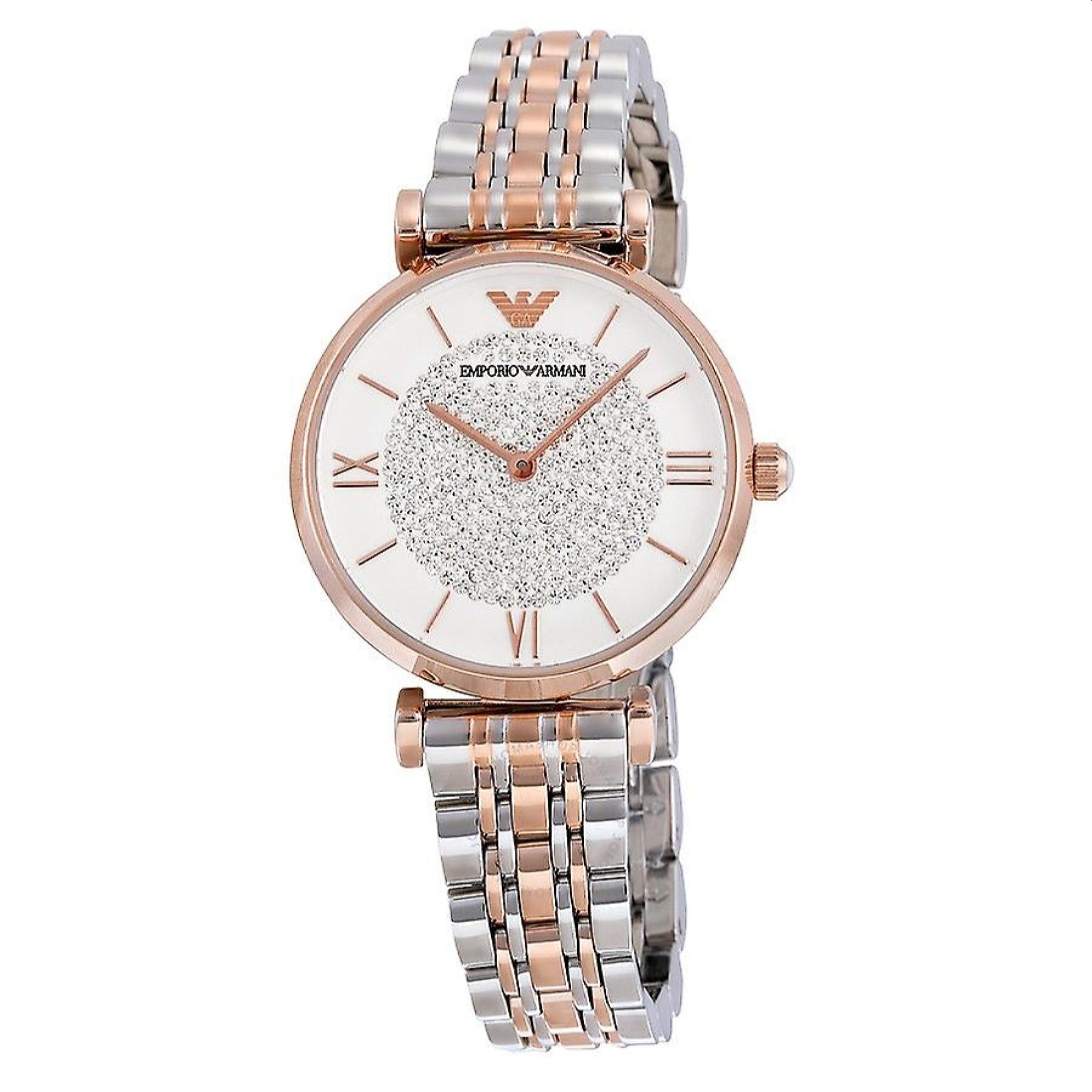 Emporio Armani Retro Quartz Crystal Silver Dial Women's Watch AR1926