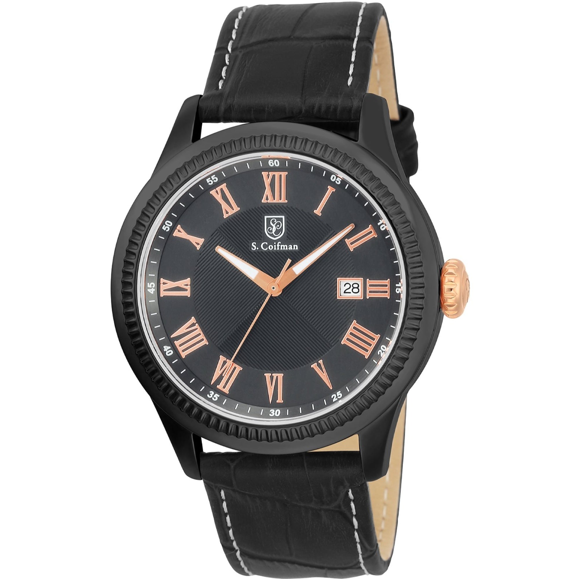 S. Coifman  Quartz Gun Metal Dial Men's Watch SC0395