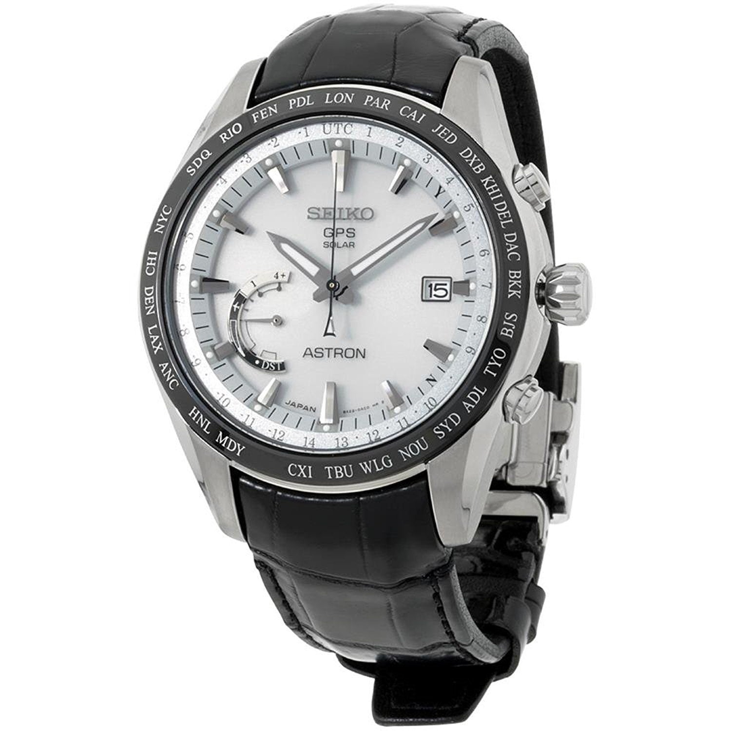 Seiko Astron GPS Solar Solar World Time Silver Dial Men's Watch SSE093