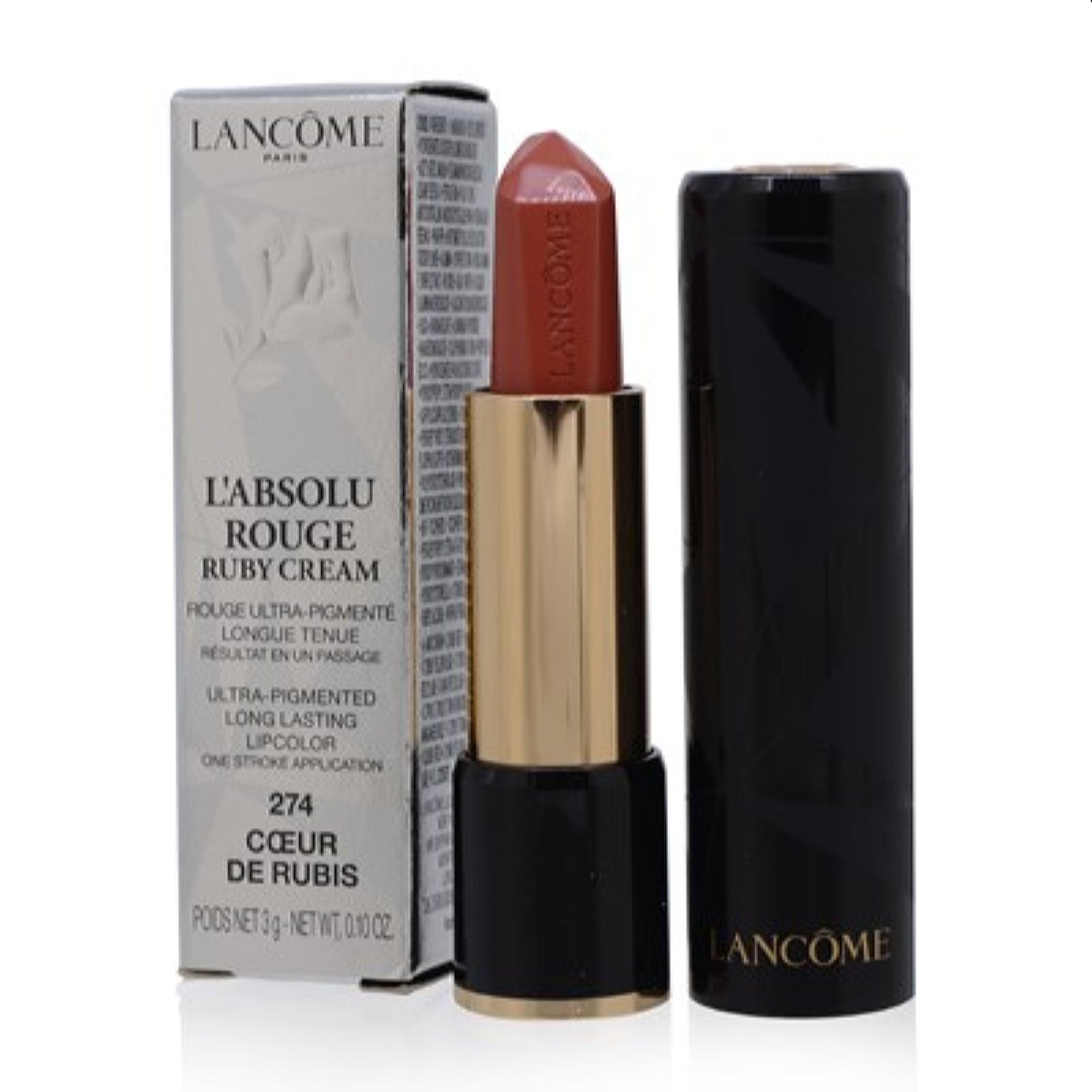 Lancome  Lancome L'Absolu Rouge Ruby Cream Lipstick 274 Coeur De Rubis 0.10 Oz (3 Ml) 3614272653054