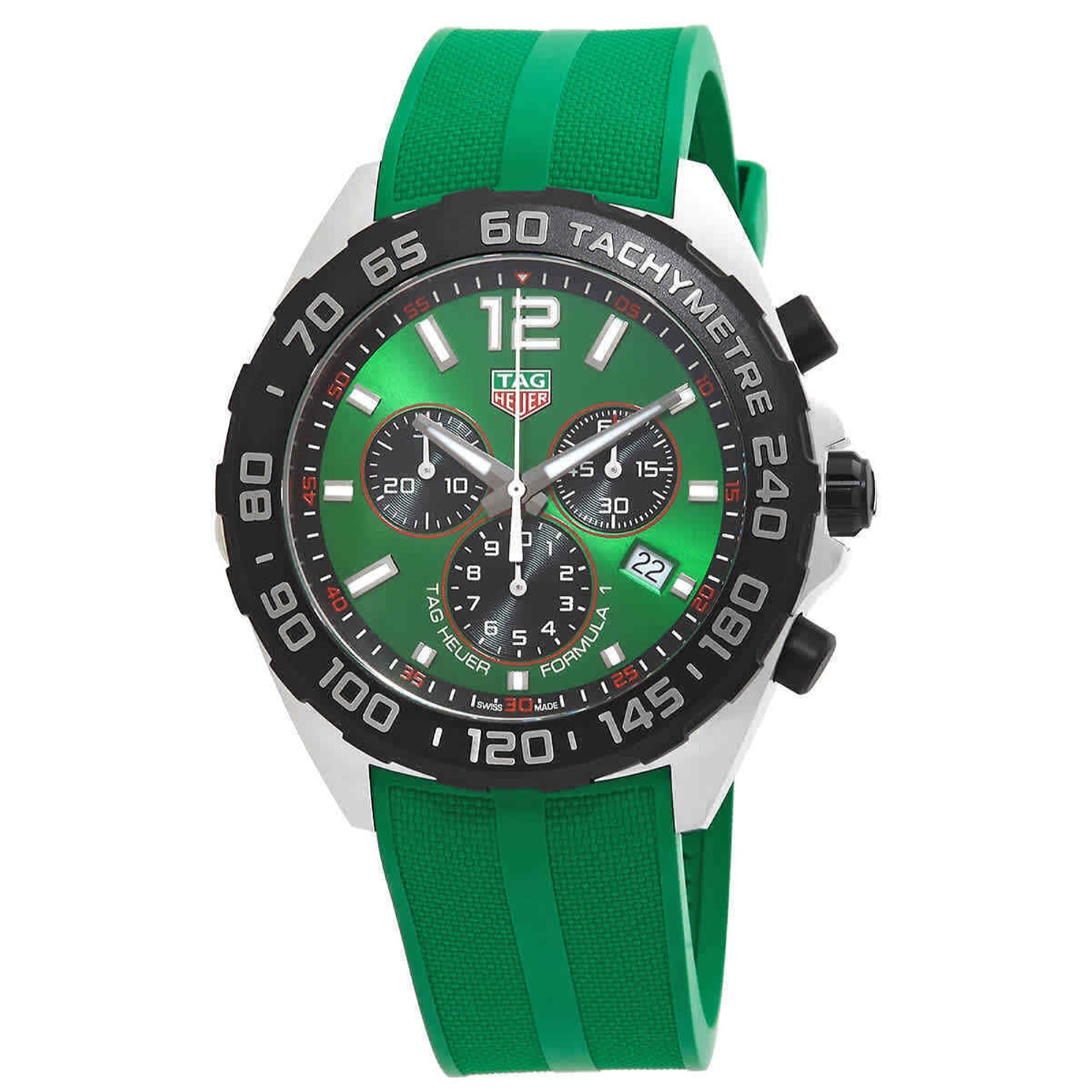 Tag Heuer Formula 1 Quartz Chronograph Green Dial Men's Watch CAZ101AP.FT8056