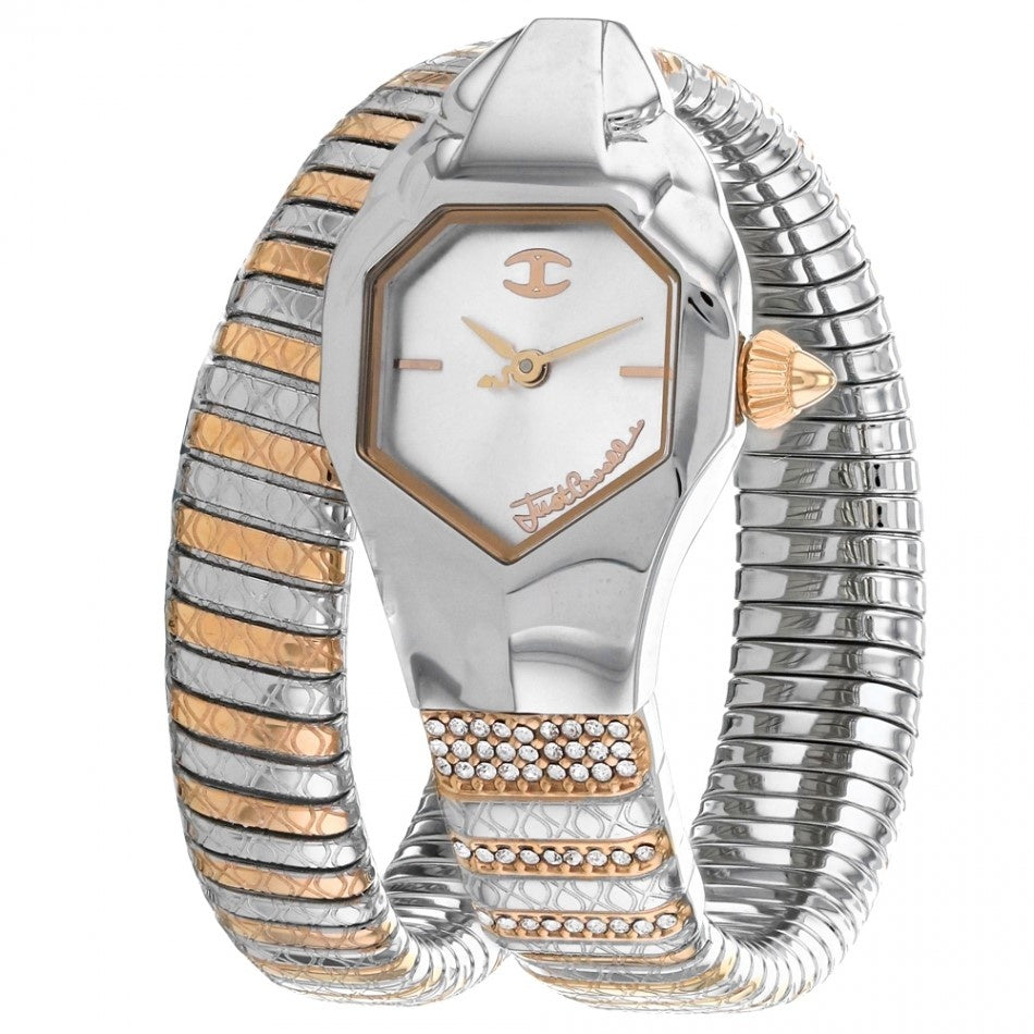 Just Cavalli Glam Snake Quartz Silver Dial Women's Watch JC1L113M0055