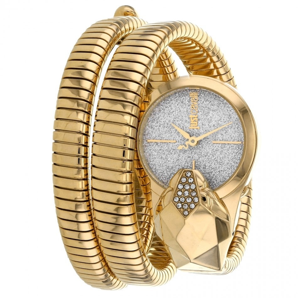 Just Cavalli Glam Snake Quartz Silver Dial Women's Watch JC1L114M0035