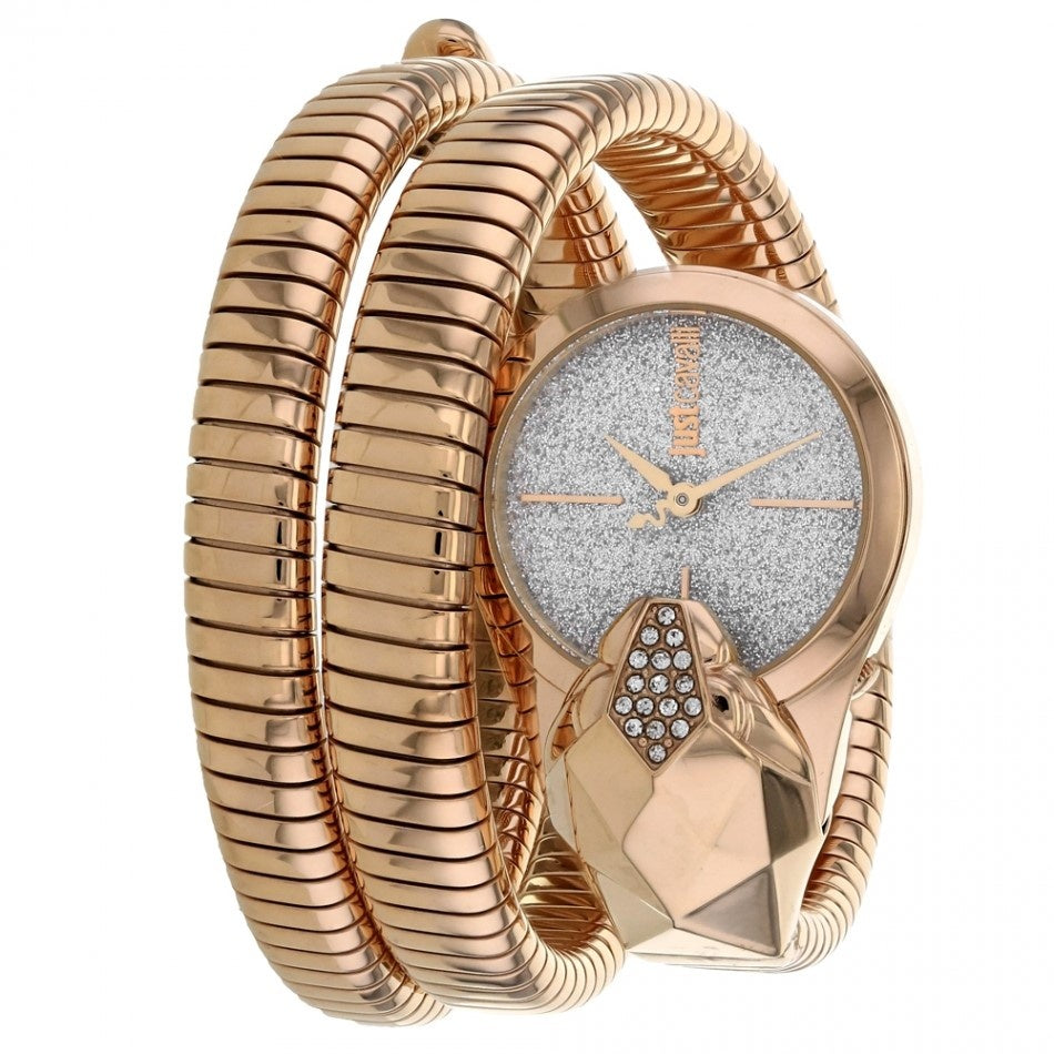 Just Cavalli Glam Snake Quartz Silver Dial Women's Watch JC1L114M0055