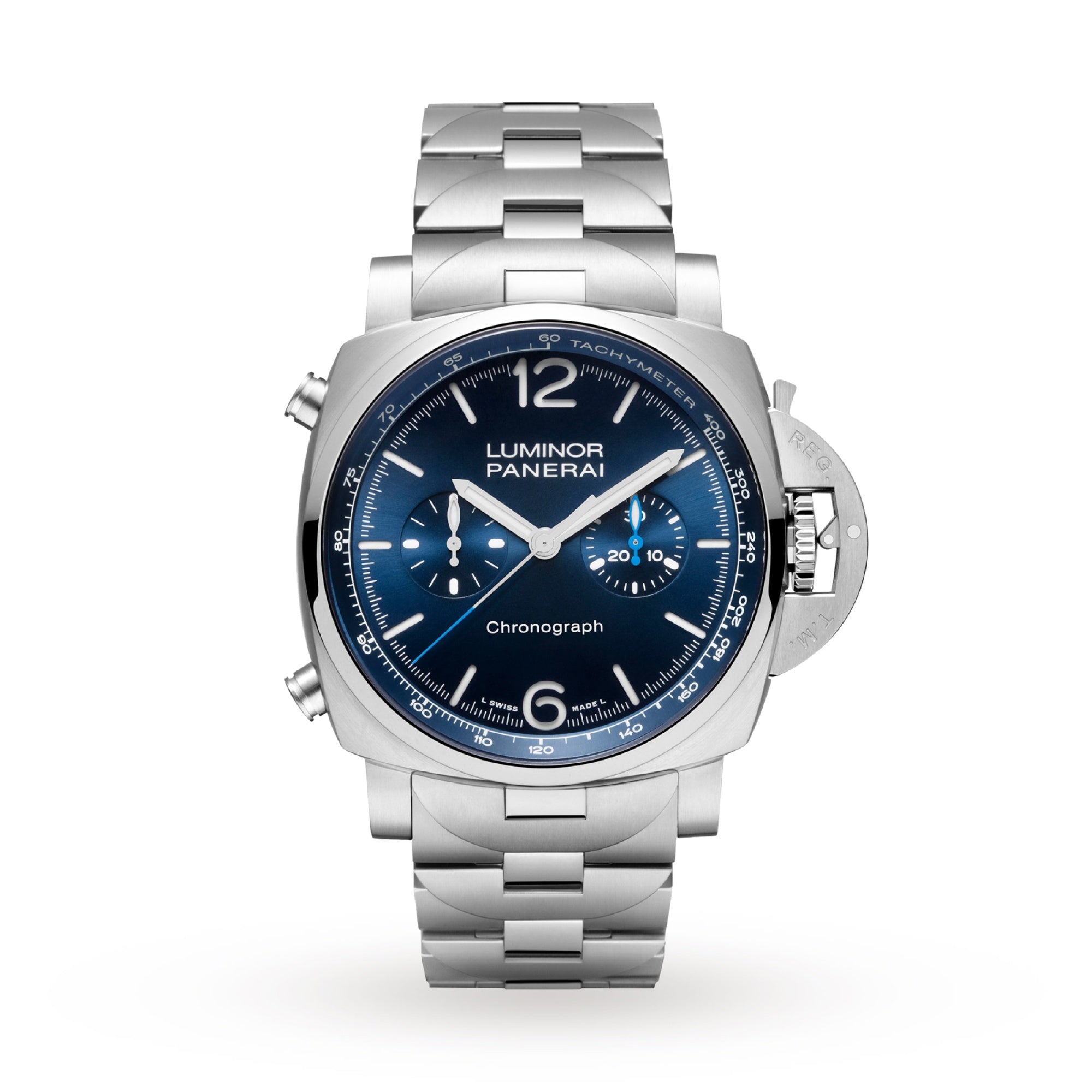 Panerai Luminor Chrono Automatic Chronograph Blue Dial Men's Watch PAM01110