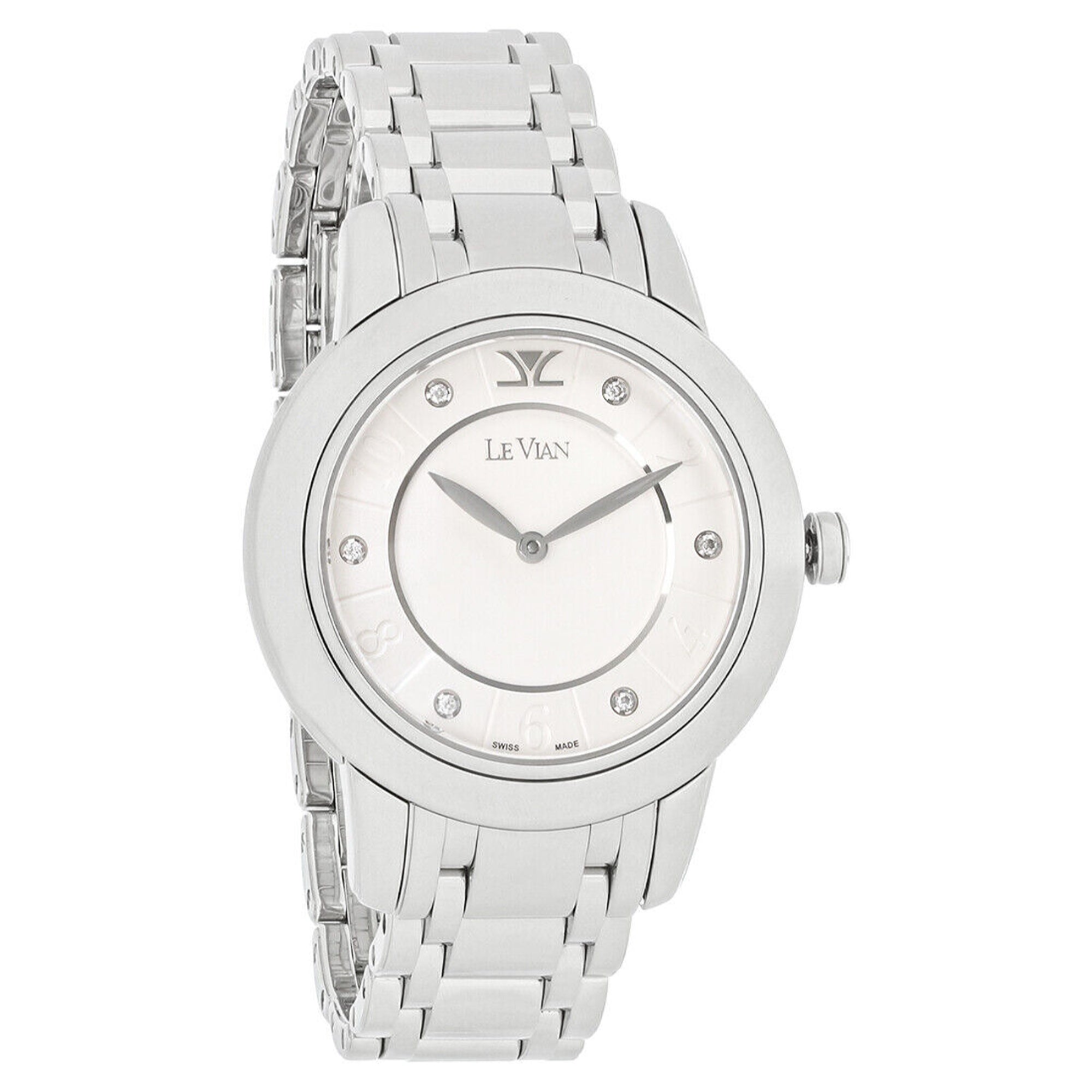 Le Vian Steel Hero Quartz White Dial Women's Watch ZELA22